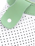 Сабо женские нат.кожа Комфорт ПВХ, белый/зеленый