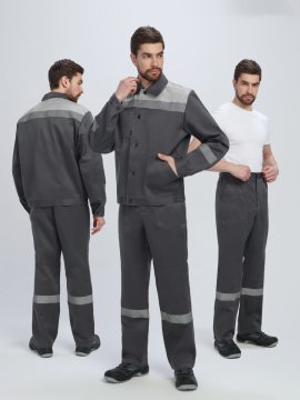 Костюм Лигор-1 СОП (тк.Смесовая,210) брюки, т.серый/св.серый