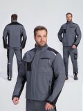 Куртка ProfLineLeader (тк.Хлопок/Спандекс,260), серый/черный